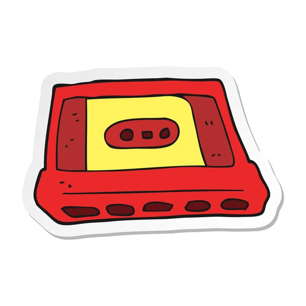 Sticker Van Een Cartoon Cassette Tape — Stockvector