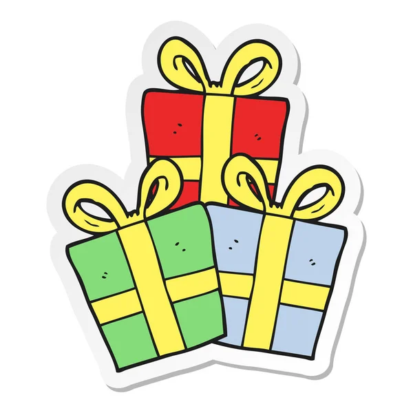 Pegatina Regalo Navidad Dibujos Animados — Vector de stock