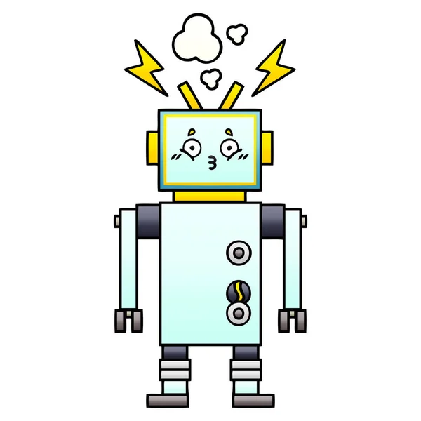 Dibujo Animado Sombreado Degradado Robot — Archivo Imágenes Vectoriales