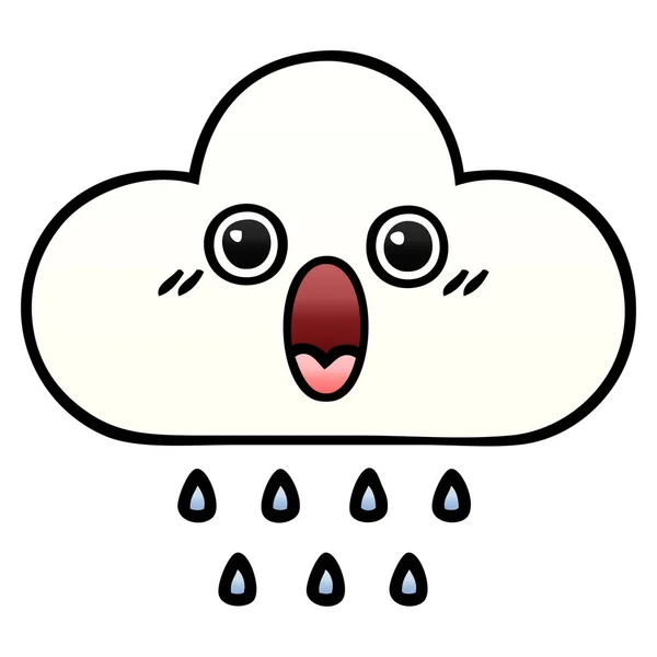 Gradiente sombreado cartoon chuva nuvem —  Vetores de Stock