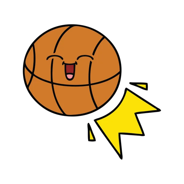 Söta Tecknade Basketboll — Stock vektor