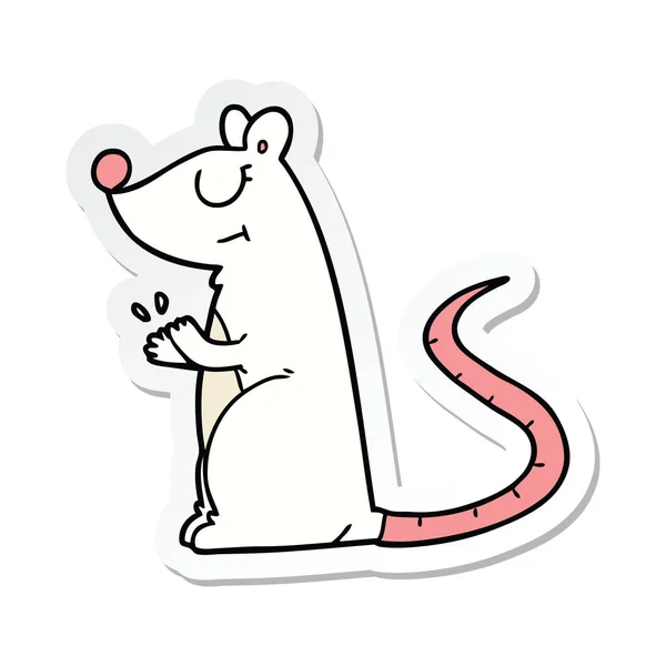 Aufkleber Einer Cartoon Weißen Maus — Stockvektor