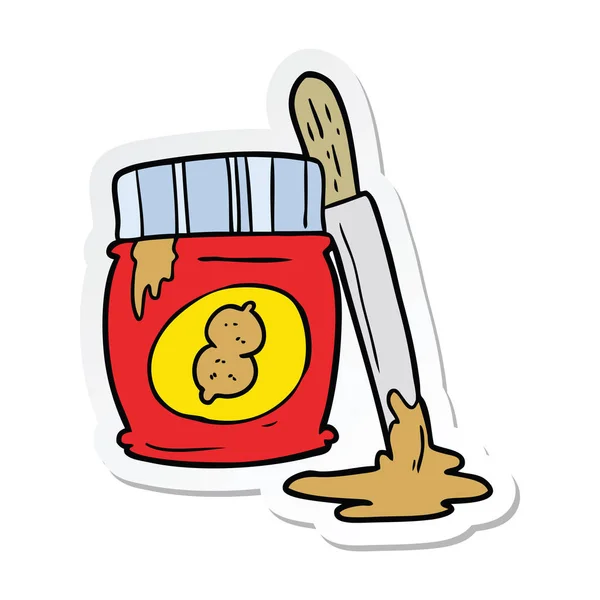 漫画ピーナッツ バターのステッカー — ストックベクタ