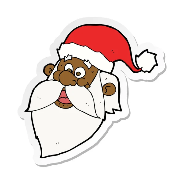 Autocollant Dessin Animé Joyeux Père Noël Claus Visage — Image vectorielle