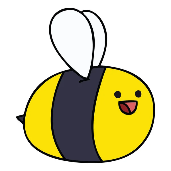 Mão peculiar desenhado desenho animado bumblebee —  Vetores de Stock
