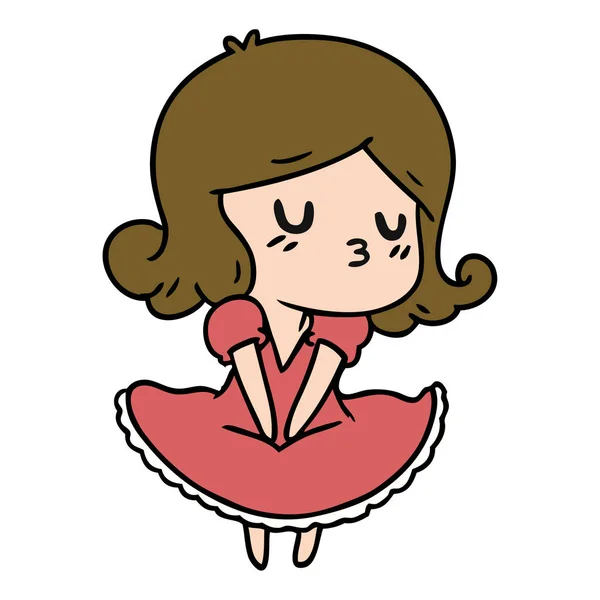 Cartone animato di ragazza kawaii carino — Vettoriale Stock