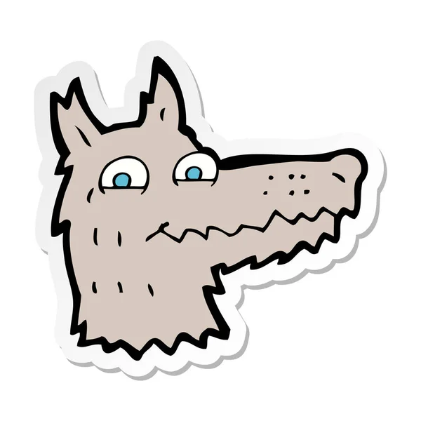 Sticker Cartoon Wolf Head — Stock Vector