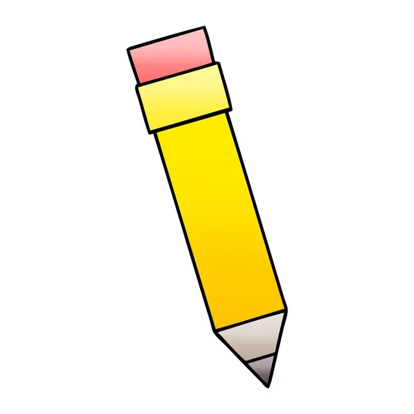 Gradient Grijs Eigenzinnige Cartoon Potlood — Stockvector