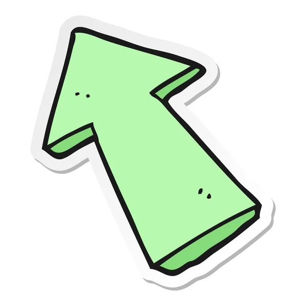 Sticker Cartoon Pointing Arrow — Stock Vector