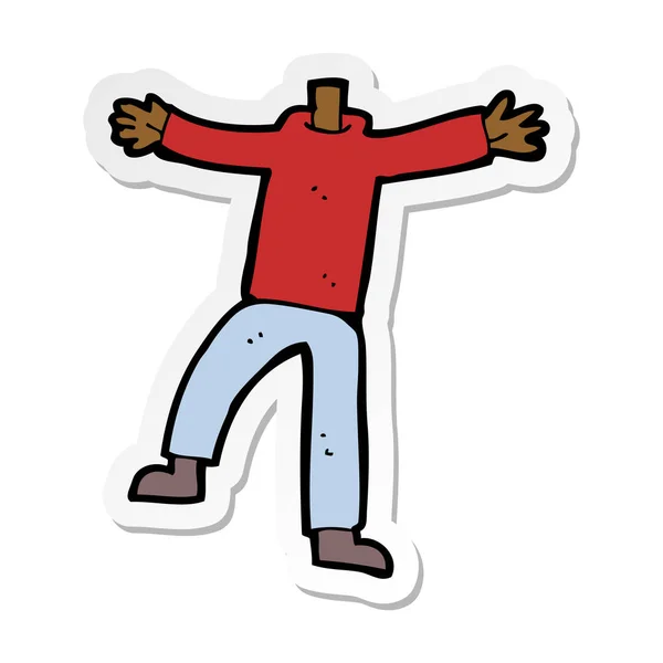 Sticker Van Een Cartoon Gesturing Mannenlichaam — Stockvector