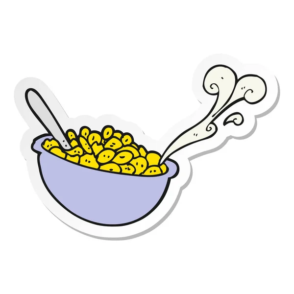 Sticker Cartoon Bowl Cereal — Stock Vector