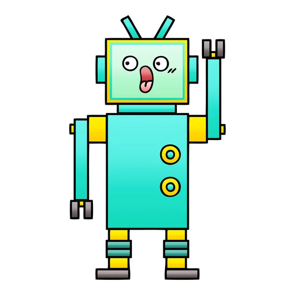 Gradient schattierter Cartoon-Roboter — Stockvektor