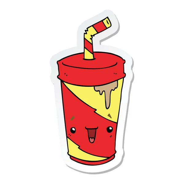 Sticker Van Een Leuke Cartoon Soda — Stockvector