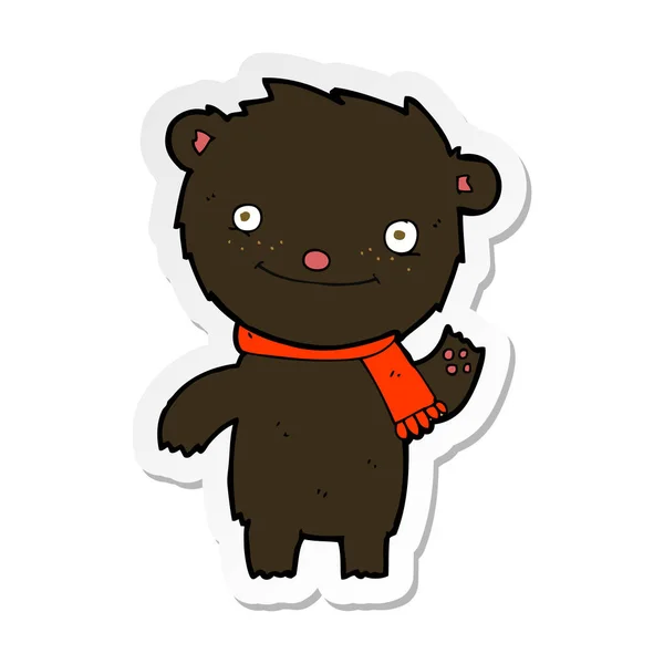 Autocollant d'un dessin animé ours noir mignon — Image vectorielle