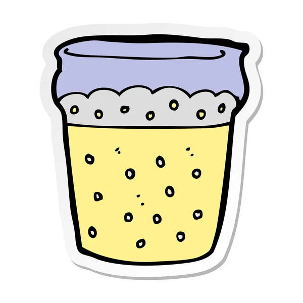 Sticker Van Een Cartoon Glas Bier — Stockvector