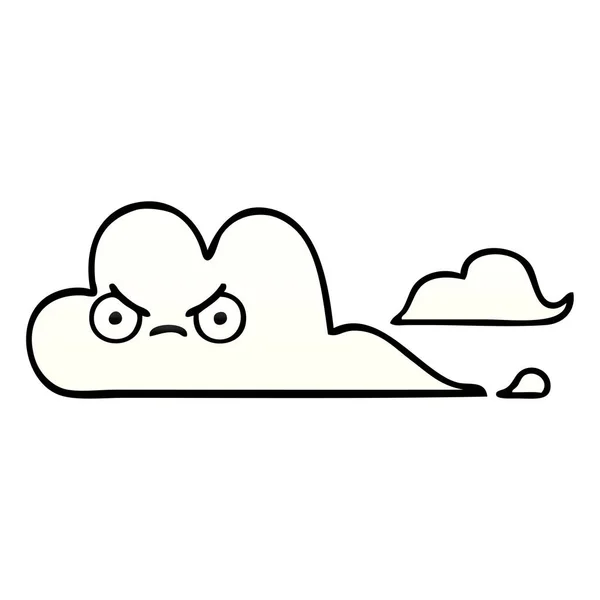 Dibujo Animado Degradado Sombreado Una Nube Blanca — Vector de stock