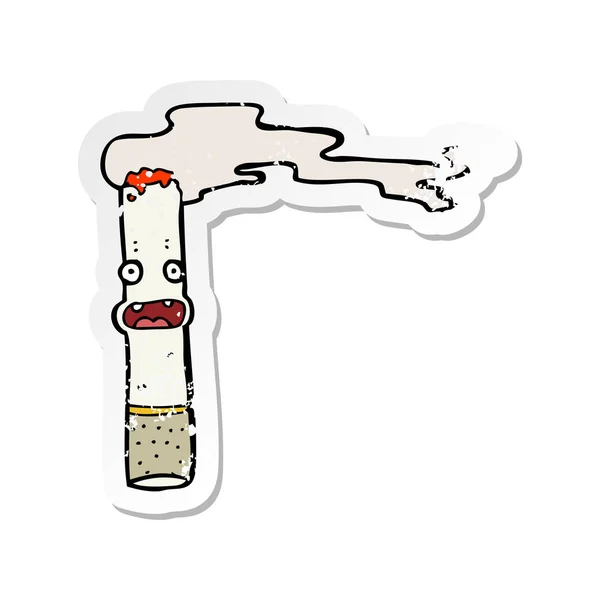 Retro Aufkleber Einer Cartoon Zigarette — Stockvektor