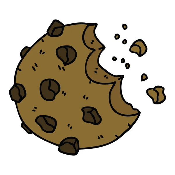 Mano Dibujado Peculiar Galleta Dibujos Animados — Vector de stock