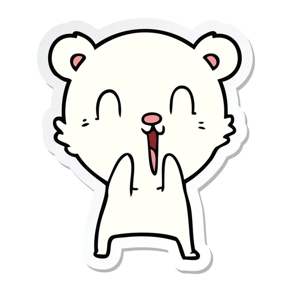 Sticker Happy Cartoon Polar Bear — Stock Vector