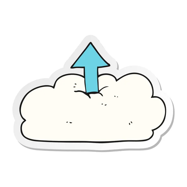 Pegatina de una caricatura subir a la nube — Vector de stock
