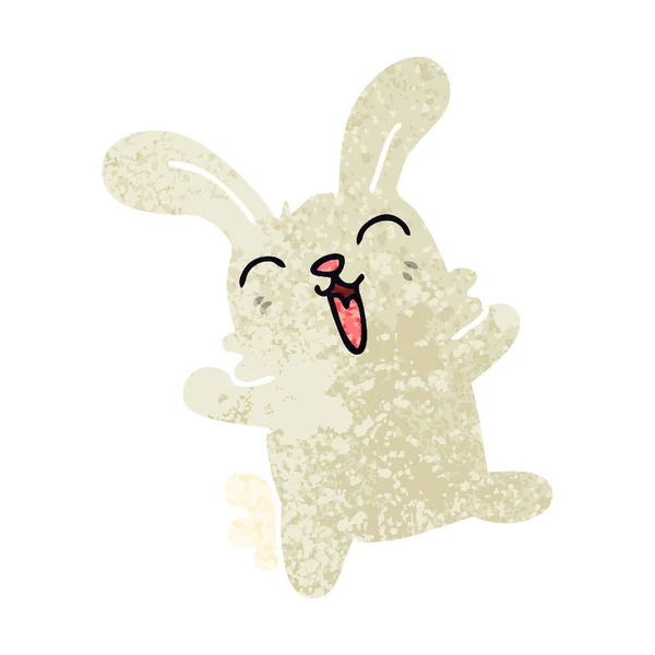 Retro Illustration Style Quirky Cartoon Rabbit — Stock Vector