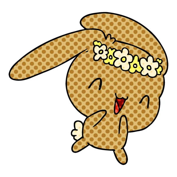 Karikatur kawaii niedlichen pelzigen Hasen — Stockvektor