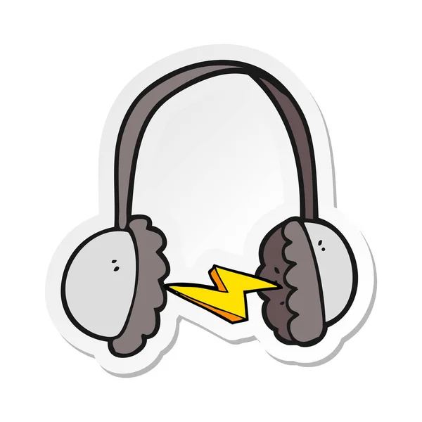 Sticker Cartoon Headphones — Stock Vector