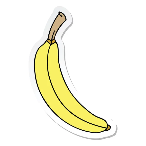 風変わりな手のステッカー描画漫画バナナ — ストックベクタ