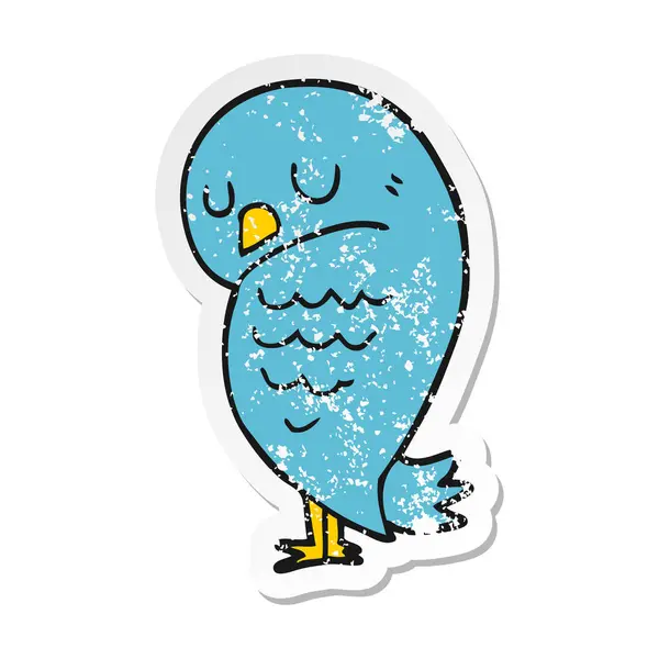 Distressed sticker of a cartoon bird — Stock Vector