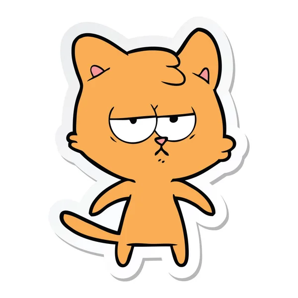 Pegatina Gato Dibujos Animados Aburrido — Vector de stock