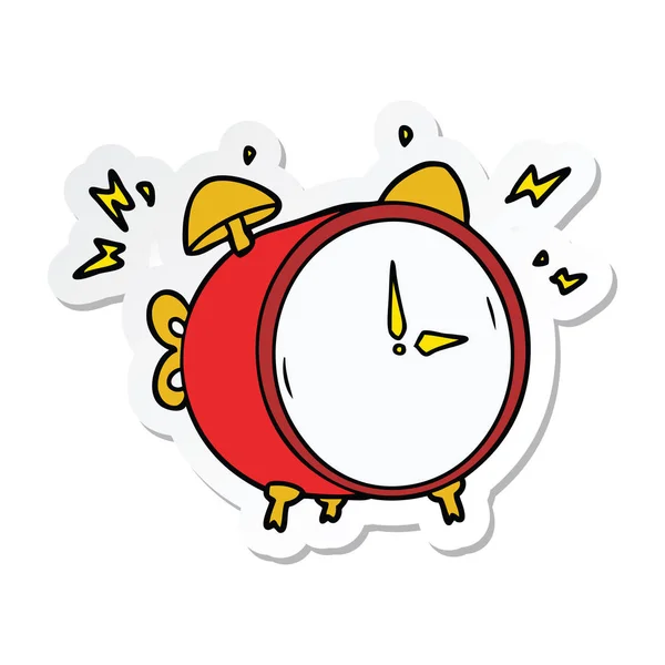 Pegatina Reloj Despertador Timbre Dibujos Animados — Vector de stock