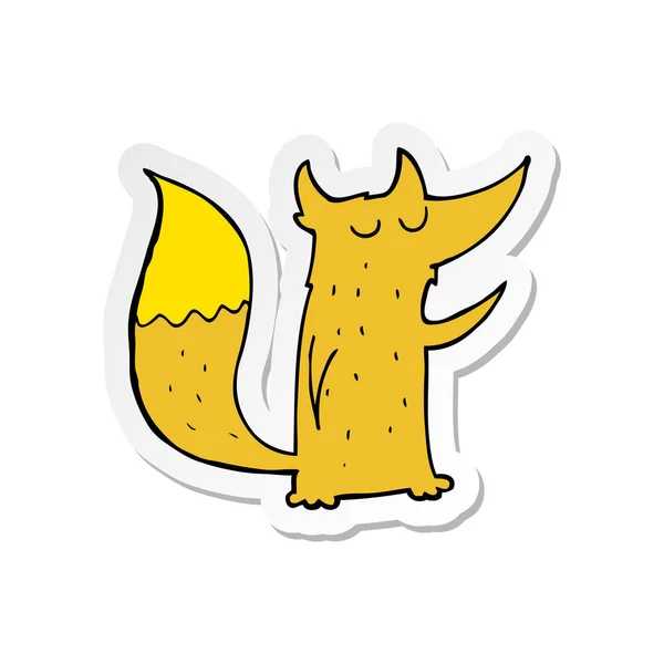 Sticker Van Een Leuke Cartoon Fox — Stockvector