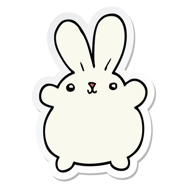 一个可爱的卡通兔子贴纸 — 图库矢量图片