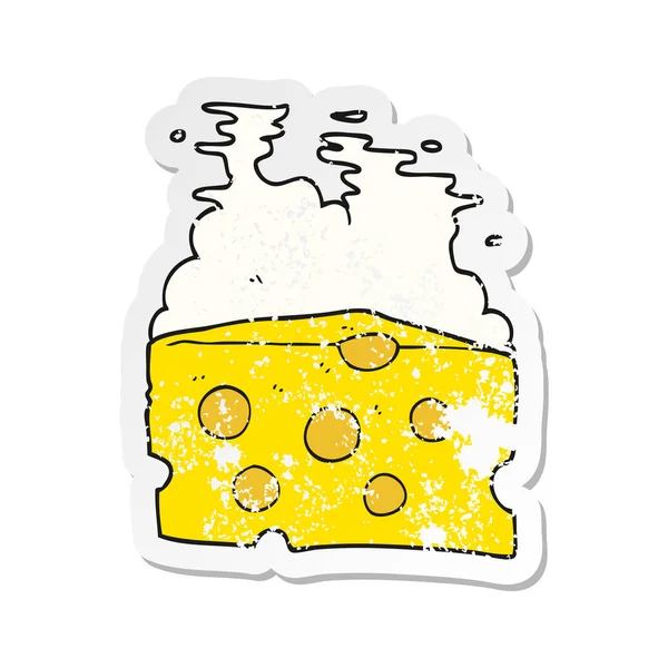 レトロな不良漫画のチーズのステッカー — ストックベクタ