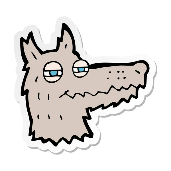Nálepka samolibý vlk karikatu — Stockový vektor