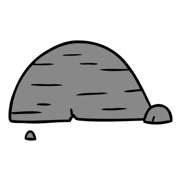Cartoon doodle of grey stone boulder — Stock Vector