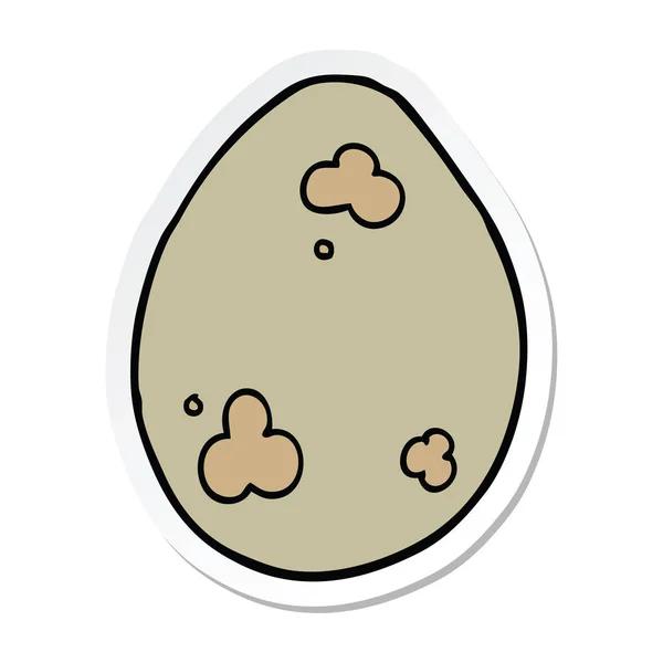 Pegatina Huevo Dibujos Animados — Vector de stock