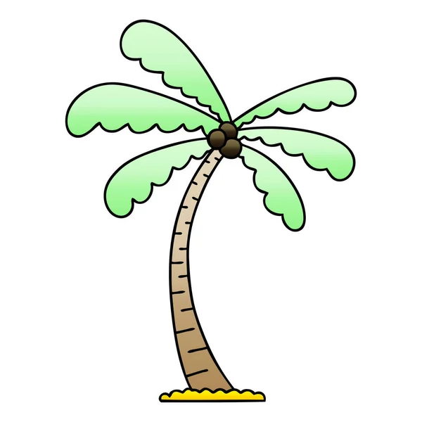 渐变阴影古怪的卡通棕榈树 — 图库矢量图片