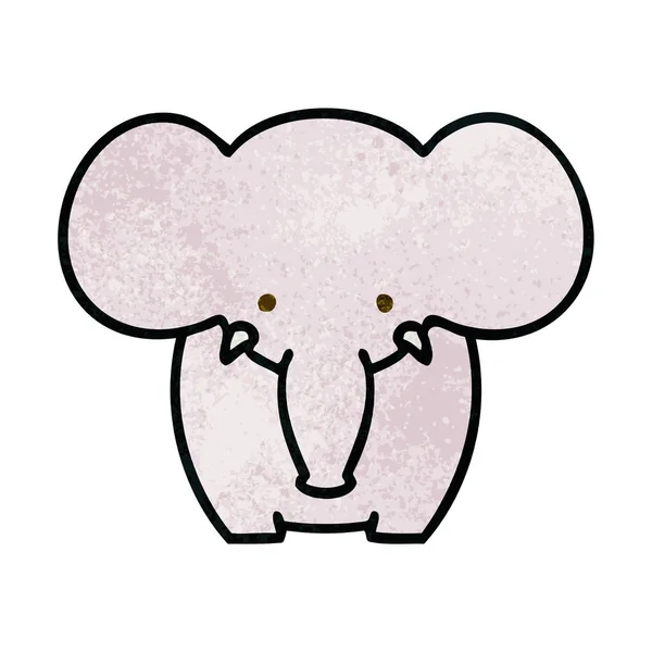 Hand Getekend Eigenzinnige Cartoon Olifant — Stockvector