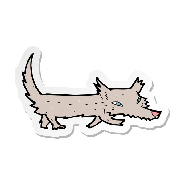 Sticker Van Een Cartoon Weinig Wolf — Stockvector