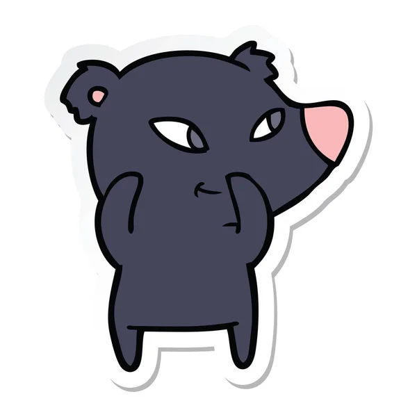 Etiqueta Urso Bonito Dos Desenhos Animados — Vetor de Stock