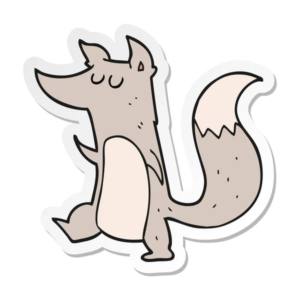 Sticker Cartoon Little Wolf — Stock Vector