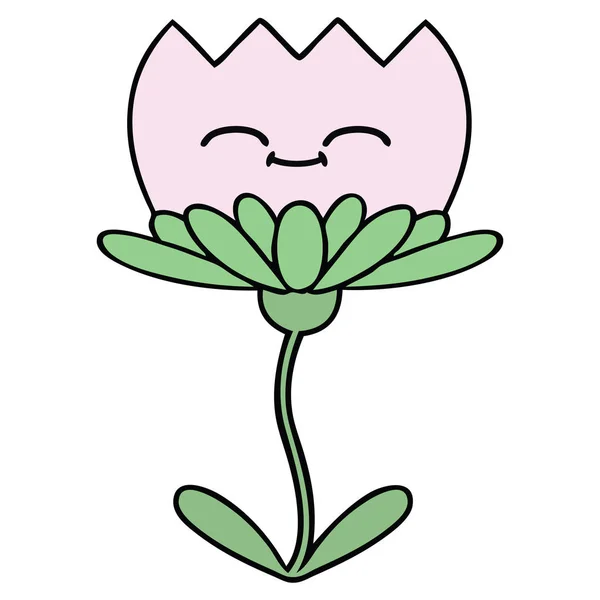 Dessin Animé Mignon Une Fleur — Image vectorielle