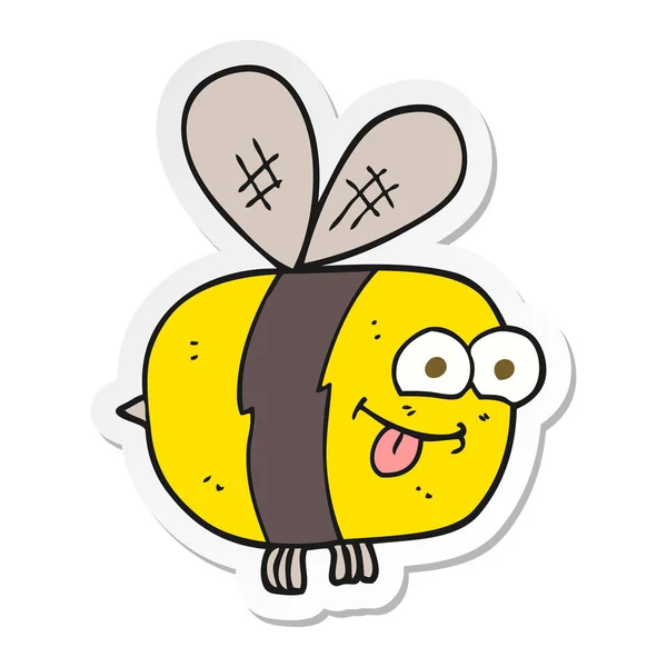 Nálepka Cartoon Bee — Stockový vektor