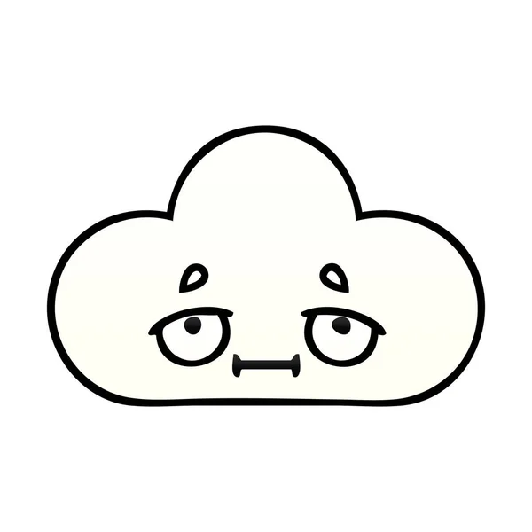Gradiente sombreado cartoon nuvem branca — Vetor de Stock