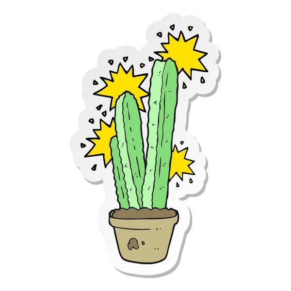 Pegatina Cactus Dibujos Animados — Archivo Imágenes Vectoriales