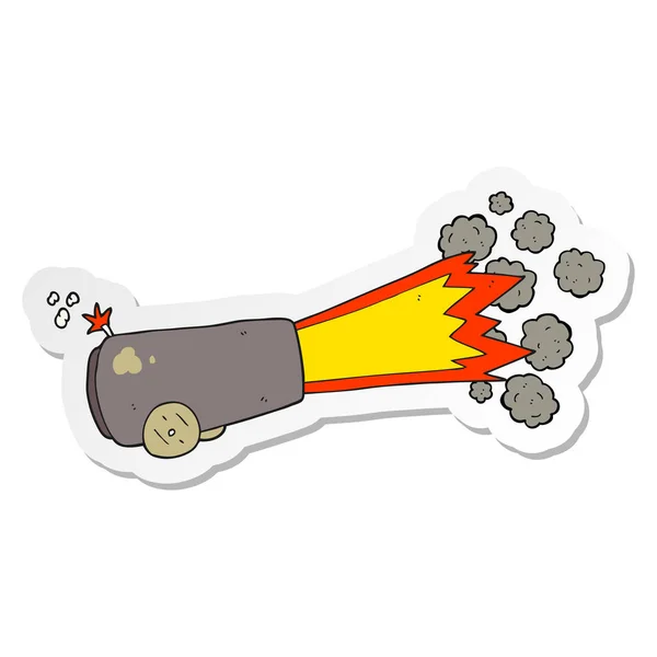 Sticker Cartoon Firing Cannon — Stock Vector