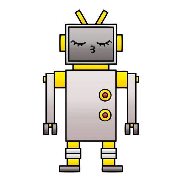 Gradient ombragé robot dessin animé — Image vectorielle