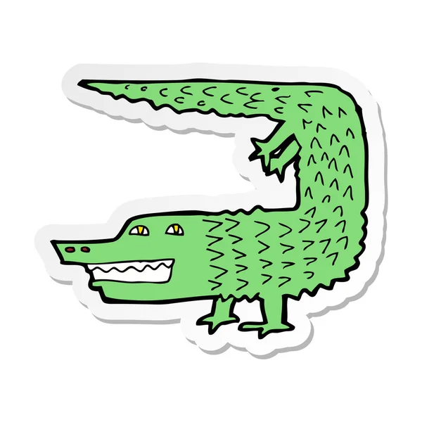 Etiqueta Crocodilo Desenho Animado — Vetor de Stock