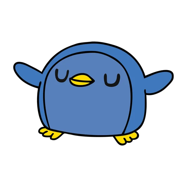 Kawaii Ilustracja Kreskówka Cute Pingwina — Wektor stockowy